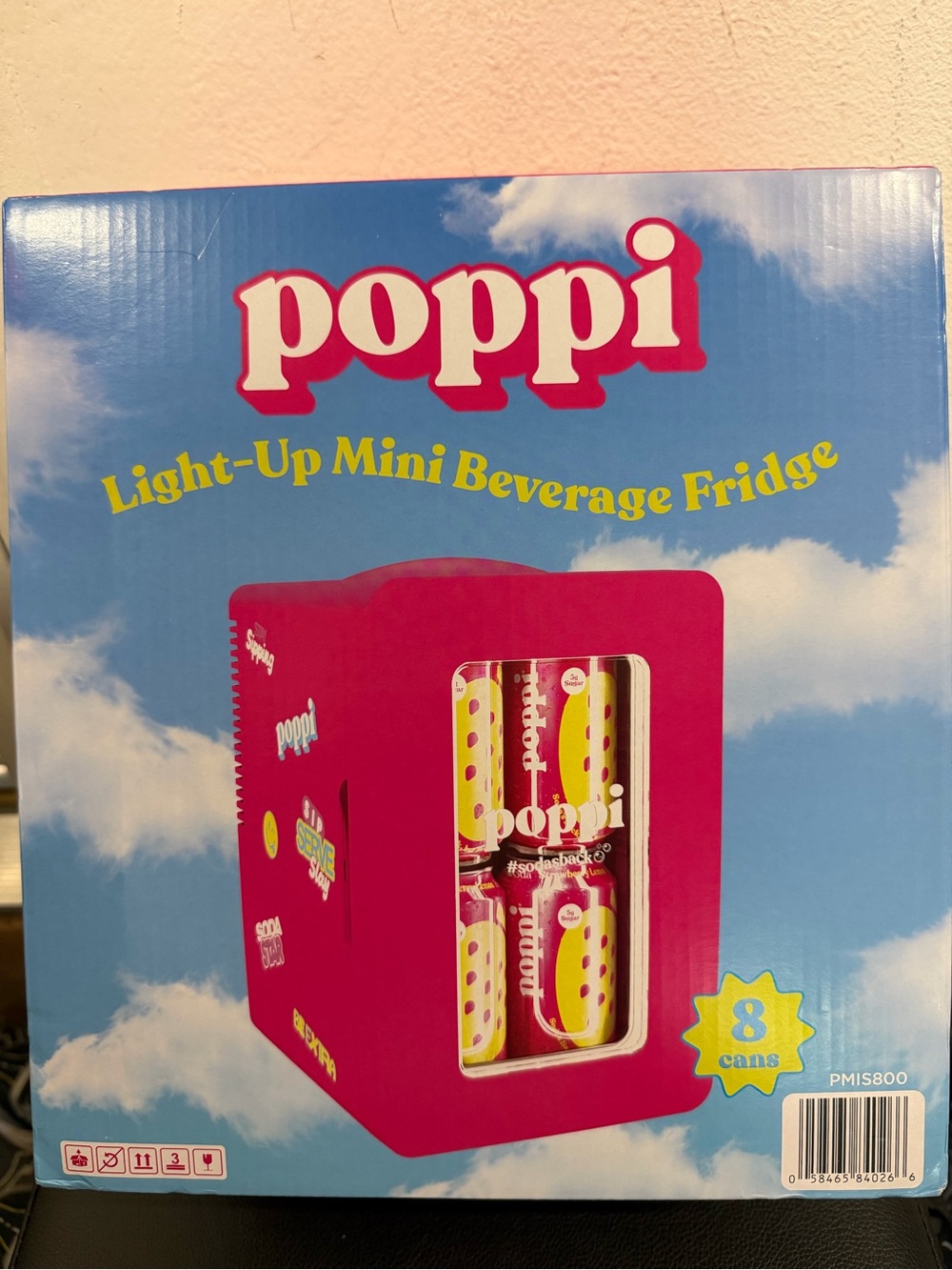 Poppi Light-Up Mini Beverage Fridge Toy - Bright Pink